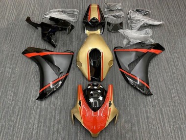 2008-2011 Gold Red Matte Black Star Honda CBR1000RR Motorcycle Fairings Australia