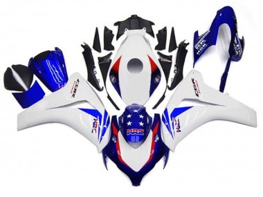 2008-2011 White Red Blue Star HRC Honda CBR1000RR Motorcycle Fairings Australia