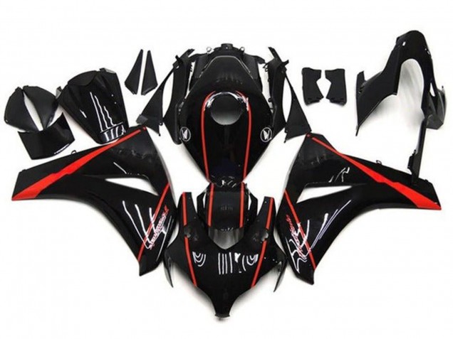 2008-2011 Glossy Black Red Stripe Honda CBR1000RR Motorcycle Fairings Australia