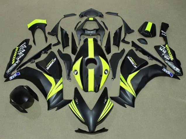 2012-2016 Matte Black Yellow Stripe Honda CBR1000RR Motorcycle Fairings Australia