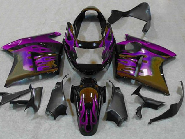 1996-2007 Glossy Black Purple Flame Honda CBR1100XX Blackbird Motorcycle Fairings Australia