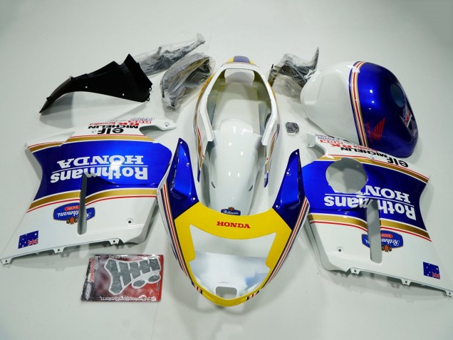 1996-2007 White Blue Yellow Rothmans Honda CBR1100XX Blackbird Motorcycle Fairings Australia