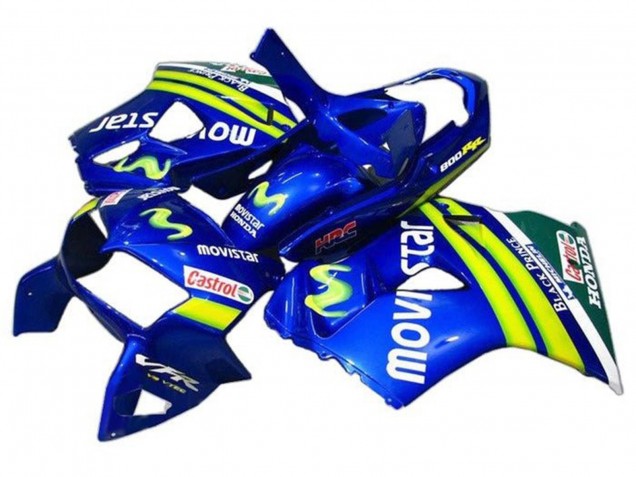 1998-2001 Blue Green White MoviStar Castrol HRC Black Prince Honda VFR 800 Motorcycle Fairings Australia