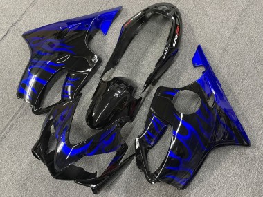 2004-2007 Glossy Black Blue Flame Honda CBR600 F4i Motorcycle Fairings Australia
