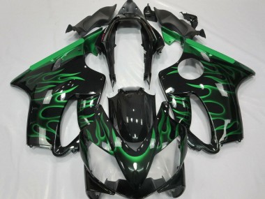 2004-2007 Glossy Black Green Flame Honda CBR600 F4i Motorcycle Fairings Australia
