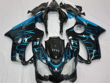 2004-2007 Glossy Black Light Blue Flame Honda CBR600 F4i Motorcycle Fairings Australia