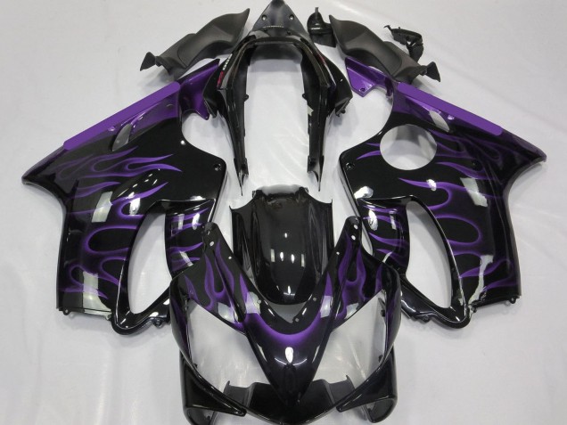 2004-2007 Glossy Black Purple Flame Honda CBR600 F4i Motorcycle Fairings Australia