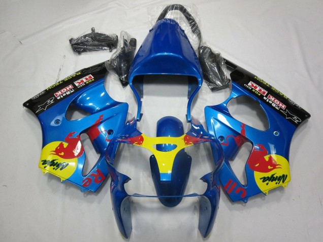 2000-2002 Blue Yellow Black Red Bull Kawasaki ZX6R Motorcycle Fairings Australia