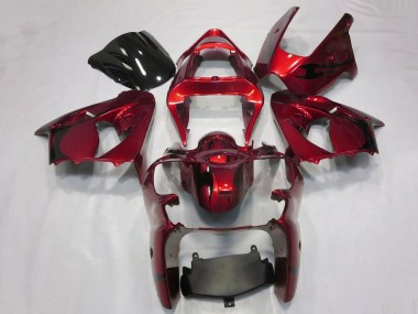 2000-2002 Candy Red Black Tribal Kawasaki ZX6R Motorcycle Fairings Australia