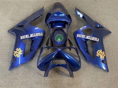 2003-2004 Blue Green Gold White Fighting Irish Kawasaki ZX6R Motorcycle Fairings Australia