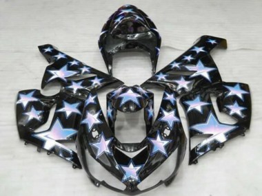 2005-2006 Black Blue White Star Kawasaki ZX6R Motorcycle Fairings Australia