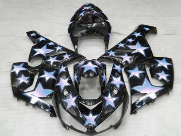 2005-2006 Black Blue White Star Kawasaki ZX6R Motorcycle Fairings Australia