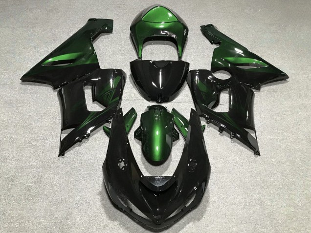 2005-2006 Green Glossy Black Kawasaki ZX6R Motorcycle Fairings Australia