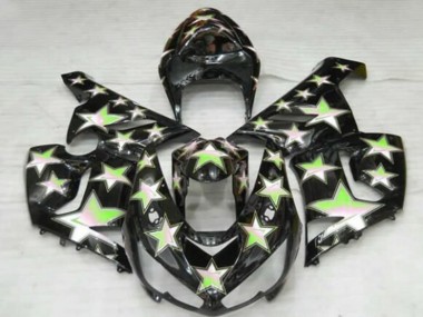2005-2006 Black Green Star Kawasaki ZX6R Motorcycle Fairings Australia