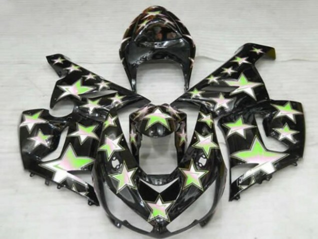 2005-2006 Black Green Star Kawasaki ZX6R Motorcycle Fairings Australia