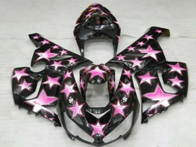 2005-2006 Black Pink Star Kawasaki ZX6R Motorcycle Fairings Australia