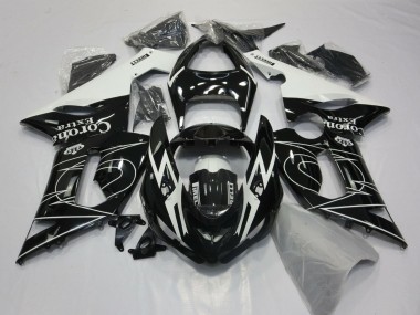 2005-2006 Glossy Black White Corona Extra Tribal Kawasaki ZX6R Motorcycle Fairings Australia