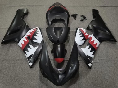 2005-2006 Matte Black White Red Shark Kawasaki ZX6R Motorcycle Fairings Australia