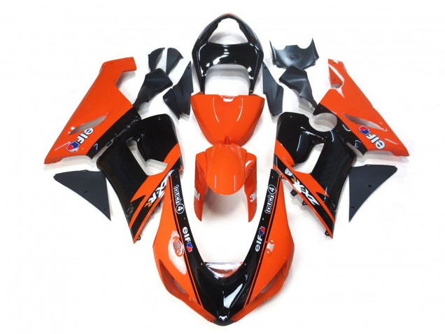 2005-2006 Orange Black Elf Kawasaki ZX6R Motorcycle Fairings Australia