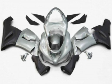 2005-2006 Silver Matte Black Kawasaki ZX6R Motorcycle Fairings Australia