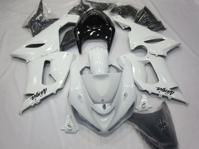 2005-2006 White Black Kawasaki ZX6R Motorcycle Fairings Australia