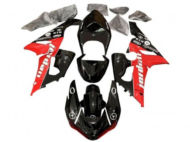 2005-2006 Glossy Black Red White Jordan Kawasaki ZX6R Motorcycle Fairings Australia