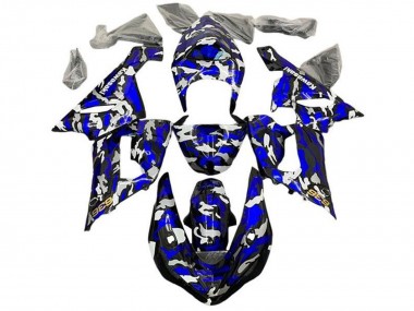 2005-2006 Blue Camouflage Kawasaki ZX6R Motorcycle Fairings Australia