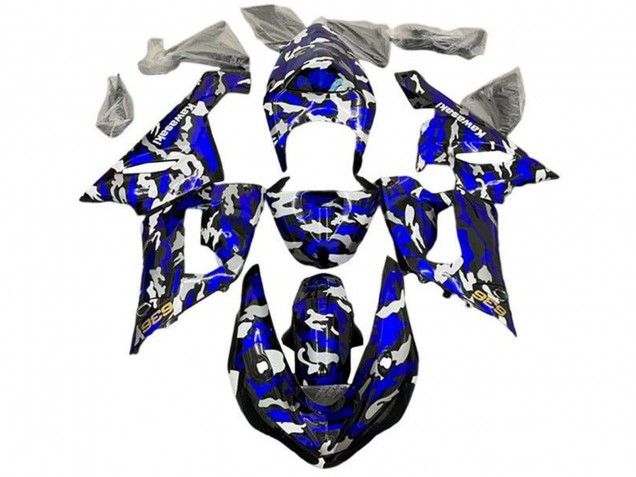 2005-2006 Blue Camouflage Kawasaki ZX6R Motorcycle Fairings Australia