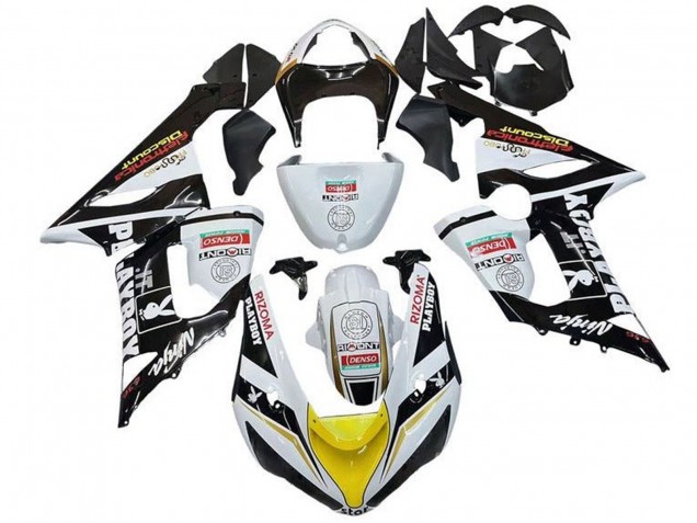 2005-2006 White Black Yellow Red Rizoma Playboy Kawasaki ZX6R Motorcycle Fairings Australia