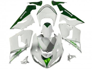 2005-2006 White Green Kawasaki ZX6R Motorcycle Fairings Australia