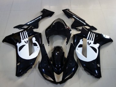 2007-2008 Black White Skull Kawasaki ZX6R Motorcycle Fairings Australia