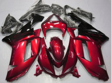 2007-2008 Candy Red Black Kawasaki ZX6R Motorcycle Fairings Australia