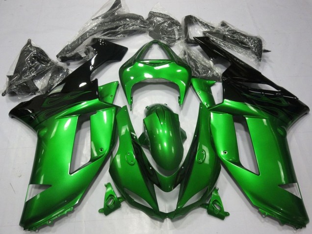 2007-2008 Green Black Kawasaki ZX6R Motorcycle Fairings Australia