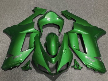 2007-2008 Green Chrome Kawasaki ZX6R Motorcycle Fairings Australia