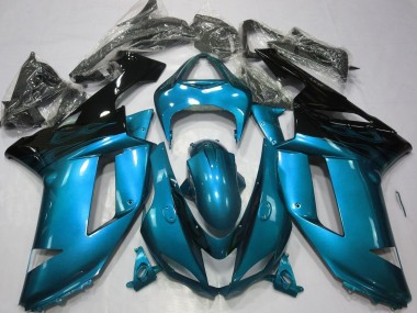 2007-2008 Light Blue Black Kawasaki ZX6R Motorcycle Fairings Australia