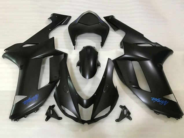 2007-2008 Matte Black Blue Ninja Kawasaki ZX6R Motorcycle Fairings Australia