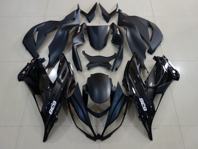 2007-2008 Matte Black Glossy Black White Kawasaki ZX6R Motorcycle Fairings Australia