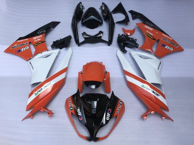 2007-2008 Orange White Black Kawasaki ZX6R Motorcycle Fairings Australia