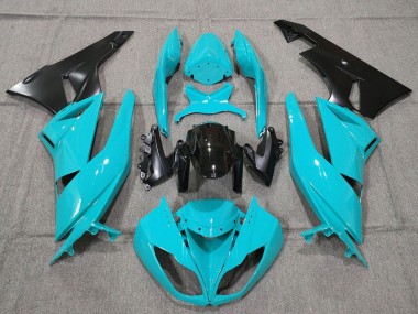 2007-2008 Turquoise Blue Black Matte Black Kawasaki ZX6R Motorcycle Fairings Australia