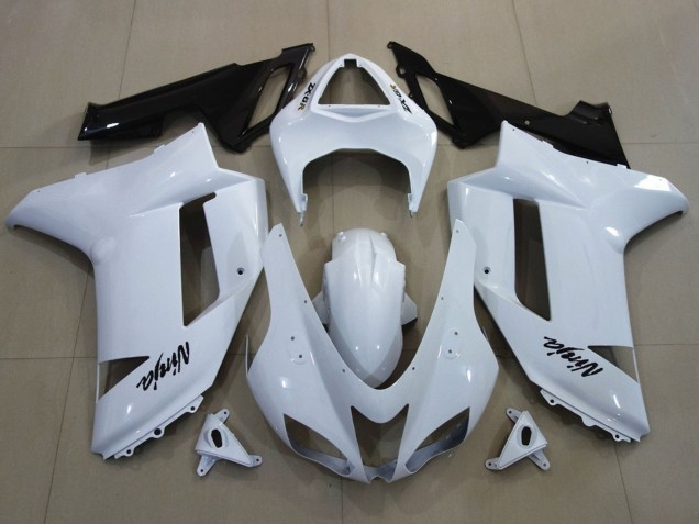 2007-2008 White Black Kawasaki ZX6R Motorcycle Fairings Australia