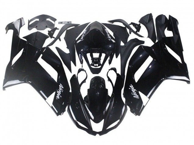 2007-2008 Glossy Black Kawasaki ZX6R Abs Motorcycle Fairings Australia