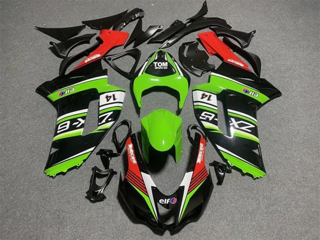 2007-2008 Black Green White Red Kawasaki ZX6R Motorcycle Fairings Australia
