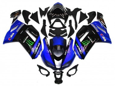 2007-2008 Blue Black Green Monster Kawasaki ZX6R Motorcycle Fairings Australia