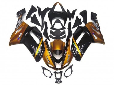 2007-2008 Gold Black Elf Kawasaki ZX6R Motorcycle Fairings Australia