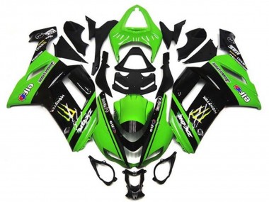 2007-2008 Green Black Monster Elf Kawasaki ZX6R Motorcycle Fairings Australia