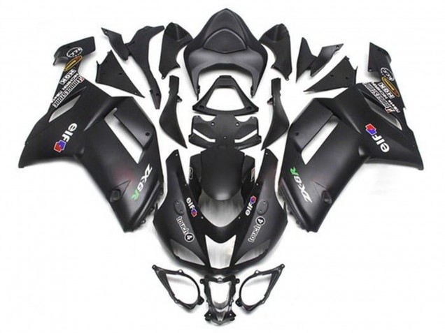 2007-2008 Matte Black Elf Kawasaki ZX6R Motorcycle Fairings Australia