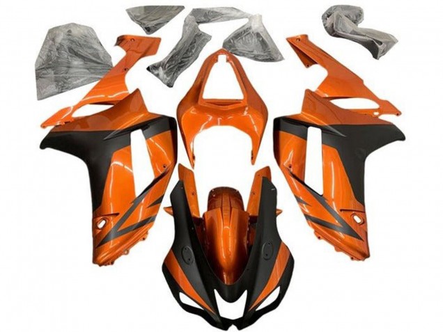 2007-2008 Orange Matte Black Kawasaki ZX6R Motorcycle Fairings Australia