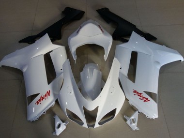 2007-2008 White Red Kawasaki ZX6R Motorcycle Fairings Australia