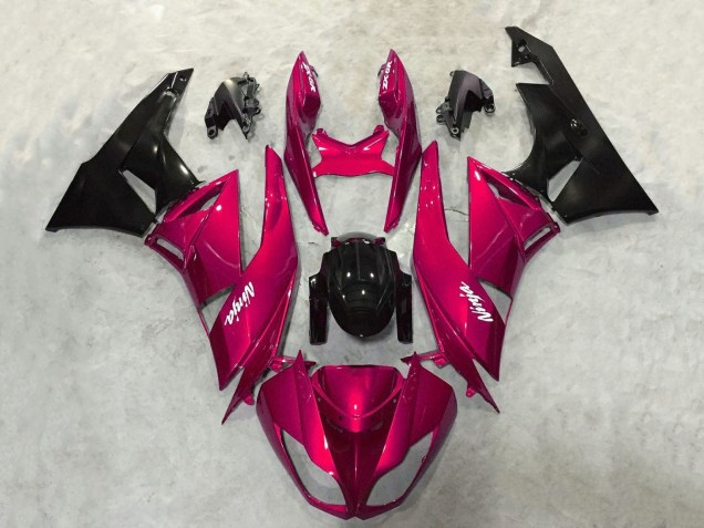 2009-2012 Candy Red Glossy Black Kawasaki ZX6R Motorcycle Fairings Australia