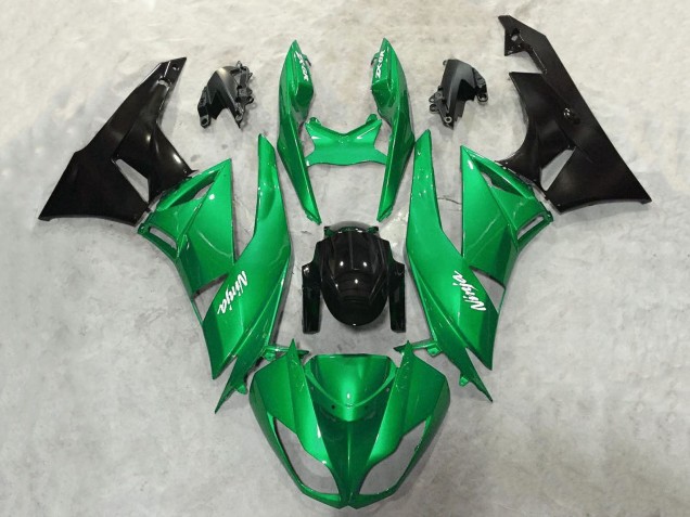 2009-2012 Green Glossy Black White Ninja Kawasaki ZX6R Motorcycle Fairings Australia